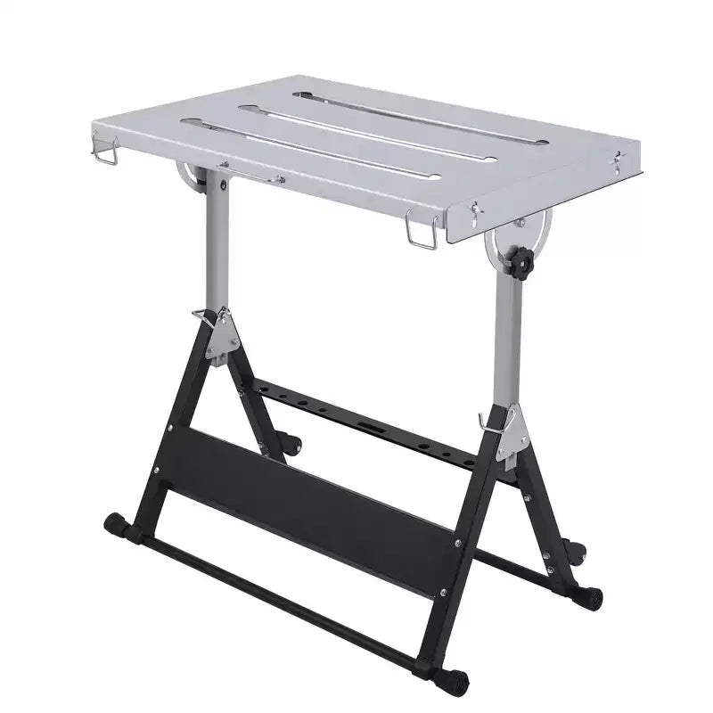 Table de soudage pliante avec roues verrouillables et inclinaison à 3 positions Plusieurs tailles et capacités (159/227/454 kg) pour atelier domestique