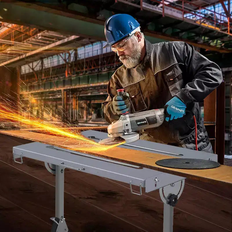 Table de soudage pliante avec roues verrouillables et inclinaison à 3 positions Plusieurs tailles et capacités (159/227/454 kg) pour atelier domestique