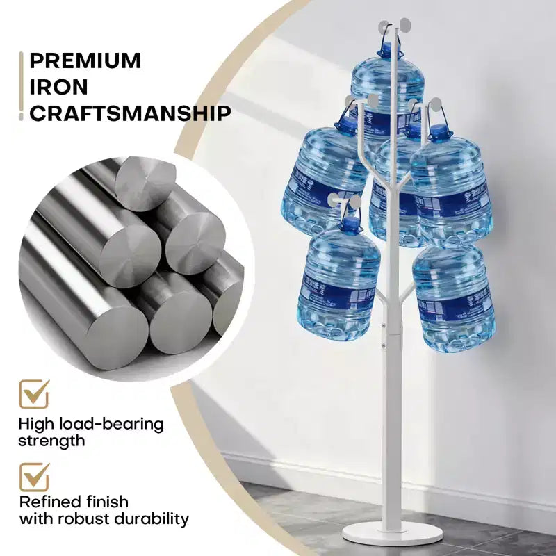 Porte-manteau autoportant Bekrvio en métal avec 10 crochets et base ronde robuste en marbre, arbre d'entrée robuste pour chapeaux et sacs, support de rangement pour entrée