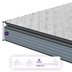 Matelas hybride Isabella 14 po avec surmatelas, gris et blanc