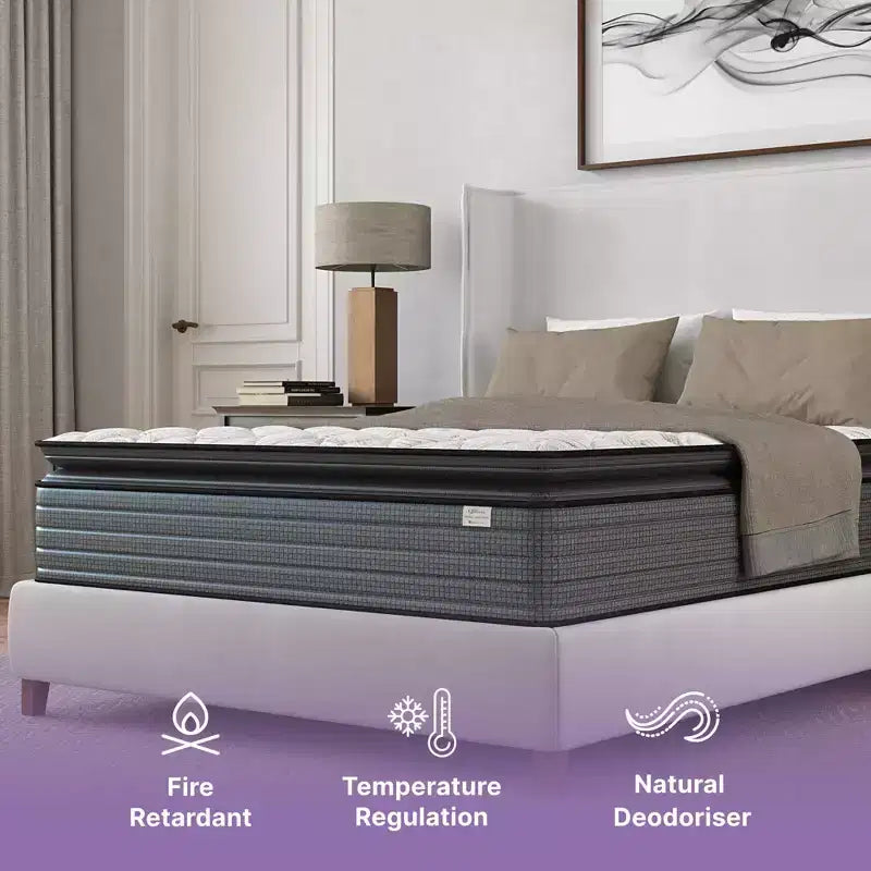 Matelas hybride Isabella 14 po avec surmatelas, gris et blanc