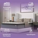 Matelas hybride Isabella 14 po avec surmatelas, gris et blanc