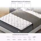 Matelas hybride Isabella 14 po avec surmatelas, gris et blanc