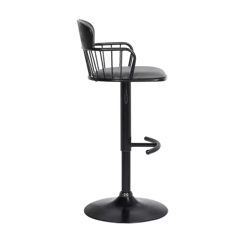 Tabouret de bar pivotant réglable en métal rembourré GDFStudio Orion