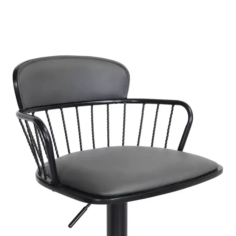 Tabouret de bar pivotant réglable en métal rembourré GDFStudio Orion