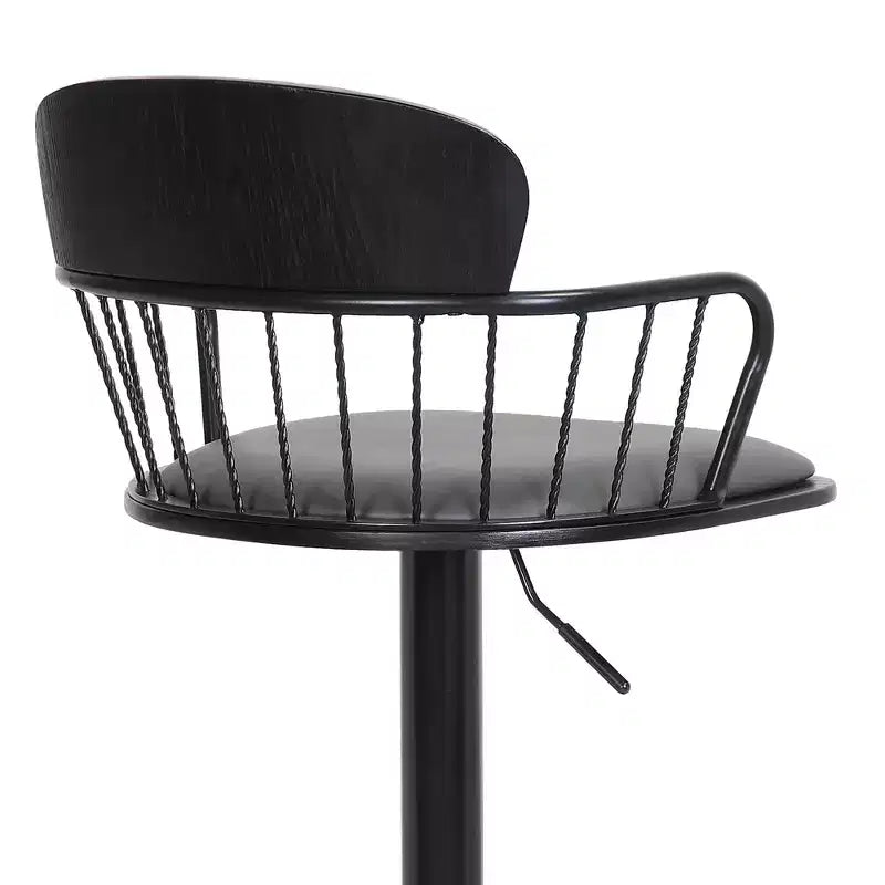 Tabouret de bar pivotant réglable en métal rembourré GDFStudio Orion