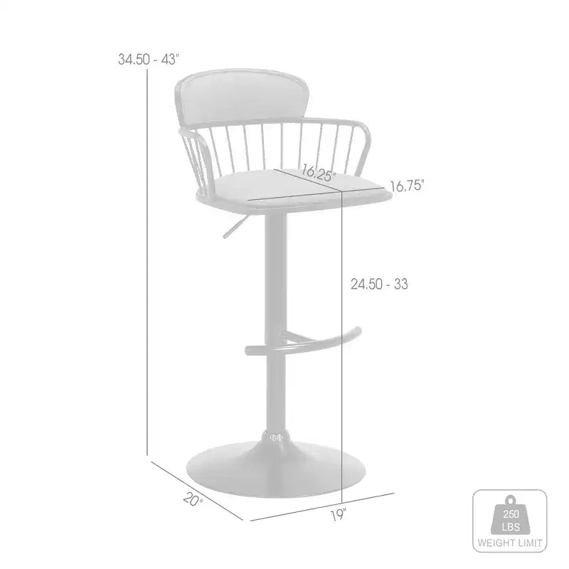 Tabouret de bar pivotant réglable en métal rembourré GDFStudio Orion