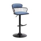 Tabouret de bar pivotant réglable en métal rembourré GDFStudio Orion