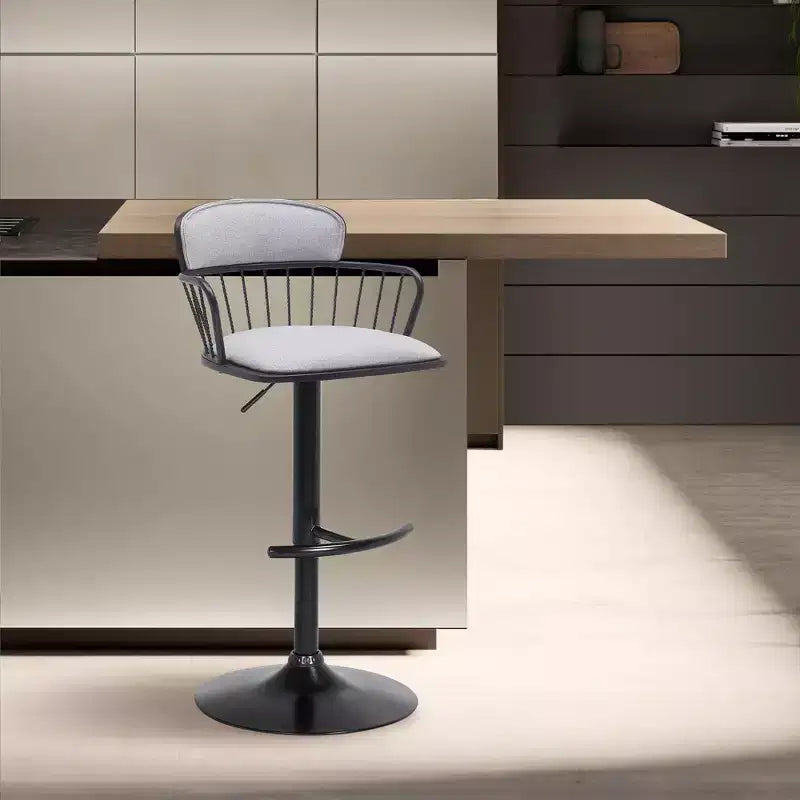 Tabouret de bar pivotant réglable en métal rembourré GDFStudio Orion