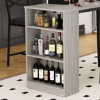 Ensemble table de salle à manger pour 2, table de bar de cuisine et chaises, table de bar de cuisine haute avec étagères de rangement à 3 niveaux et 2 tabourets, pour restaurants et bistros