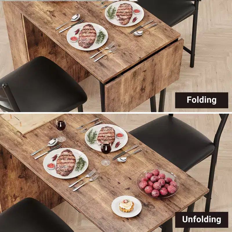 Ensemble table de salle à manger pour 2, table de bar de cuisine et chaises, table de bar de cuisine haute avec étagères de rangement à 3 niveaux et 2 tabourets, pour restaurants et bistros
