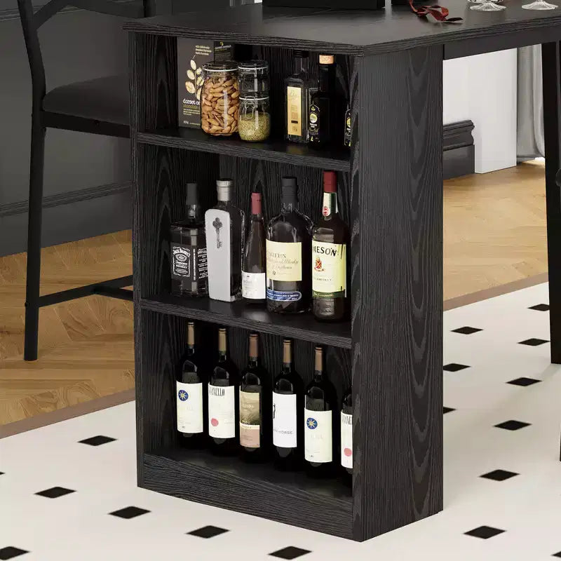 Ensemble table de salle à manger pour 2, table de bar de cuisine et chaises, table de bar de cuisine haute avec étagères de rangement à 3 niveaux et 2 tabourets, pour restaurants et bistros