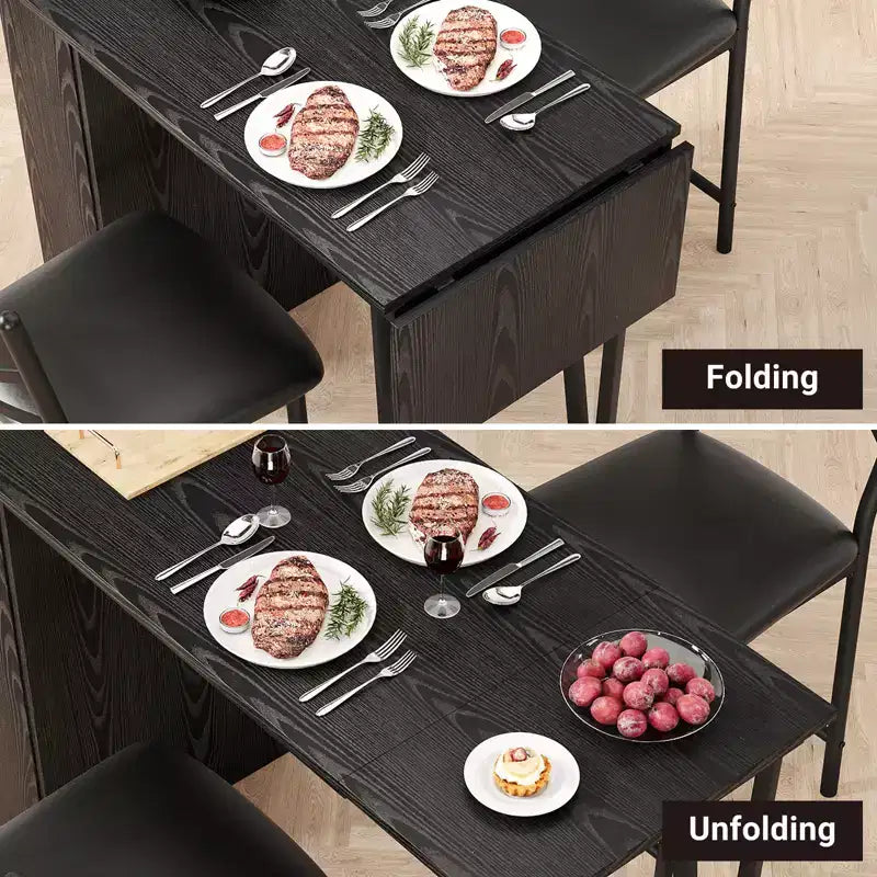 Ensemble table de salle à manger pour 2, table de bar de cuisine et chaises, table de bar de cuisine haute avec étagères de rangement à 3 niveaux et 2 tabourets, pour restaurants et bistros