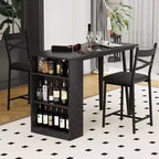 Ensemble table de salle à manger pour 2, table de bar de cuisine et chaises, table de bar de cuisine haute avec étagères de rangement à 3 niveaux et 2 tabourets, pour restaurants et bistros