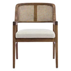 Christopher Knight Home Charlotte Chaises de salle à manger capitonnées modernes du milieu du siècle avec dossier en rotin naturel (Lot de 2)