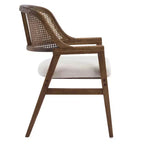 Christopher Knight Home Charlotte Chaises de salle à manger capitonnées modernes du milieu du siècle avec dossier en rotin naturel (Lot de 2)
