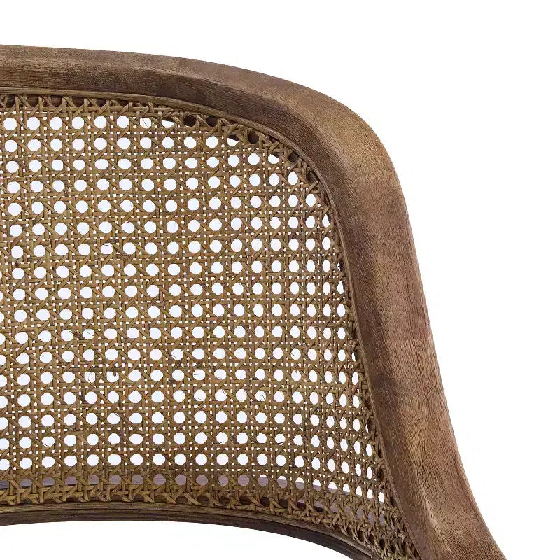 Christopher Knight Home Charlotte Chaises de salle à manger capitonnées modernes du milieu du siècle avec dossier en rotin naturel (Lot de 2)