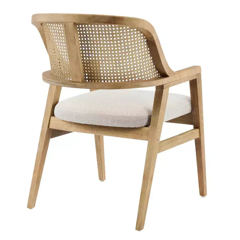 Christopher Knight Home Charlotte Chaises de salle à manger capitonnées modernes du milieu du siècle avec dossier en rotin naturel (Lot de 2)