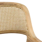 Christopher Knight Home Charlotte Chaises de salle à manger capitonnées modernes du milieu du siècle avec dossier en rotin naturel (Lot de 2)