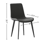 Lot de 2 chaises de salle à manger modernes en similicuir avec assise rembourrée et pieds en métal