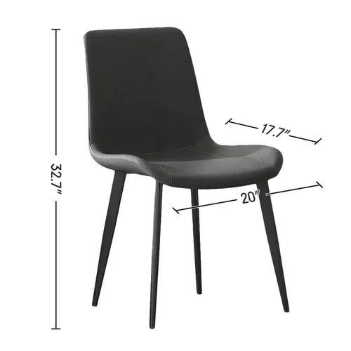 Lot de 2 chaises de salle à manger modernes en similicuir avec assise rembourrée et pieds en métal
