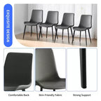 Lot de 2 chaises de salle à manger modernes en similicuir avec assise rembourrée et pieds en métal