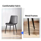 Lot de 2 chaises de salle à manger modernes en similicuir avec assise rembourrée et pieds en métal