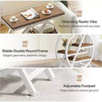 Table d'appoint Lantine pour salon, table d'appoint étroite à 3 niveaux avec rangement, table d'appoint en bois pour chambre, marron clair et blanc