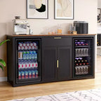 GDLF Long Coffee Bar Cabinet with Fridge Space, 70.1 Armoire à vin et spiritueux moderne