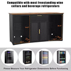 GDLF Long Coffee Bar Cabinet with Fridge Space, 70.1 Armoire à vin et spiritueux moderne