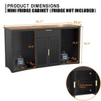GDLF Long Coffee Bar Cabinet with Fridge Space, 70.1 Armoire à vin et spiritueux moderne