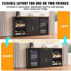 GDLF Long Coffee Bar Cabinet with Fridge Space, 70.1 Armoire à vin et spiritueux moderne