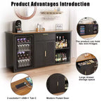 GDLF Long Coffee Bar Cabinet with Fridge Space, 70.1 Armoire à vin et spiritueux moderne