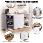 GDLF Long Coffee Bar Cabinet with Fridge Space, 70.1 Armoire à vin et spiritueux moderne