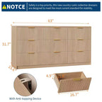 Commode cannelée à tiroirs, Organisateur de rangement en bois avec tiroirs, Grande capacité et anti-basculement, Commode de chambre et table de chevet rétro pour couloir, entrée