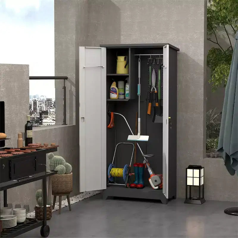 Armoire de rangement extérieure étanche avec étagères