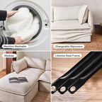 Canapé d'angle modulable lavable 4 places Anabei | Assise Memorix+ et coussin Contour