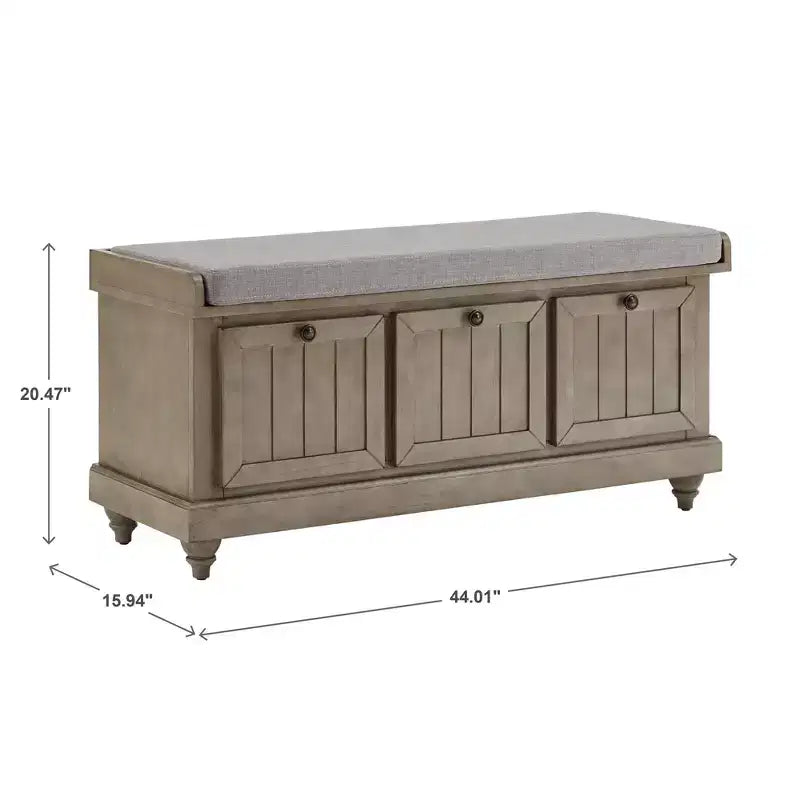Banc de rangement Marin avec coussin en lin - iNSPIRE Q