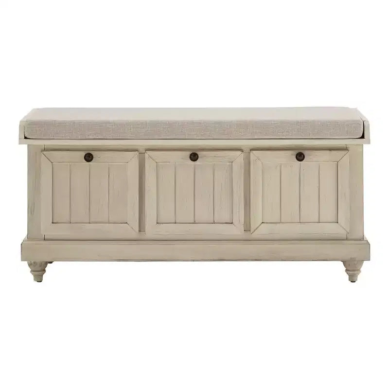 Banc de rangement Marin avec coussin en lin - iNSPIRE Q