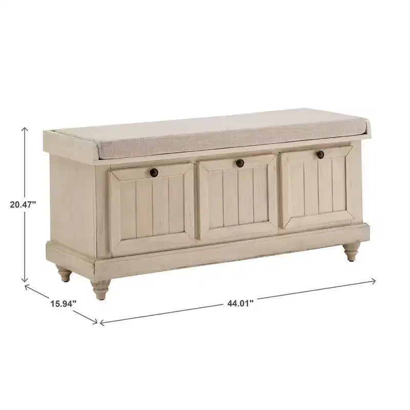 Banc de rangement Marin avec coussin en lin - iNSPIRE Q