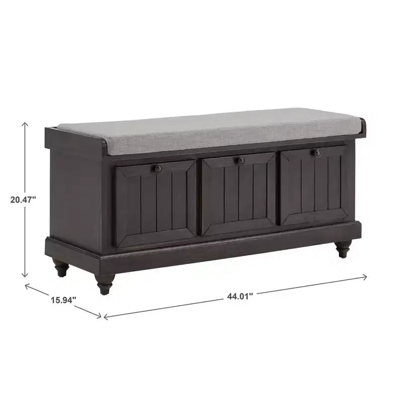 Banc de rangement Marin avec coussin en lin - iNSPIRE Q