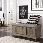 Banc de rangement Marin avec coussin en lin - iNSPIRE Q