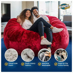 Pouf géant Ultimate Sack Lounger, canapé double confortable d'intérieur, en fausse fourrure, vert citron