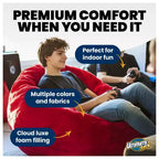 Pouf géant Ultimate Sack Lounger, canapé double confortable d'intérieur, en fausse fourrure, vert citron