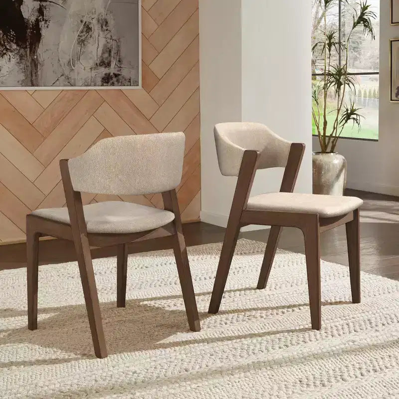 Chaise de salle à manger Abstergo moderne en bois scandinave (lot de 2) - iNSPIREQ