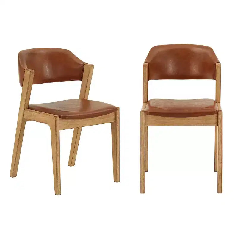 Chaise de salle à manger Abstergo moderne en bois scandinave (lot de 2) - iNSPIREQ