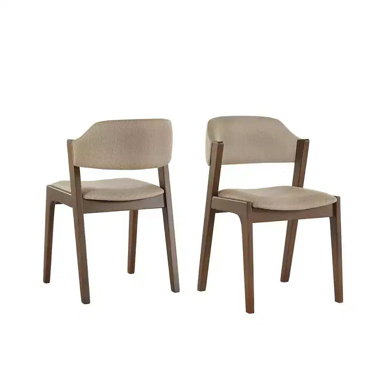 Chaise de salle à manger Abstergo moderne en bois scandinave (lot de 2) - iNSPIREQ