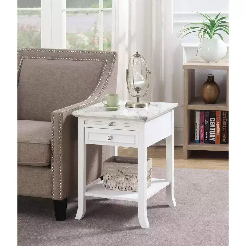 HomeStock Table d'appoint rectangulaire en bois 1 pièce