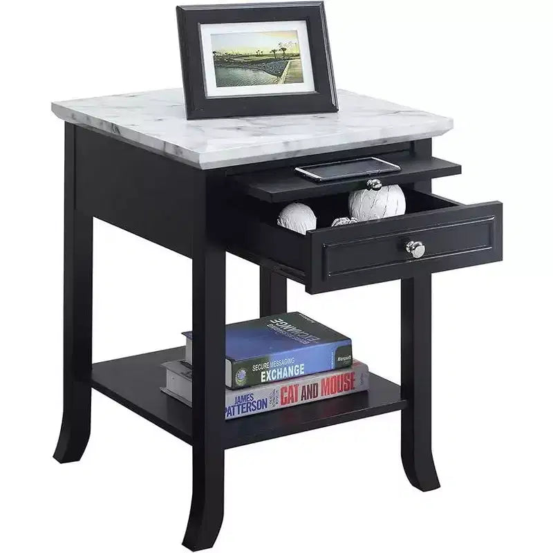 HomeStock Table d'appoint rectangulaire en bois 1 pièce