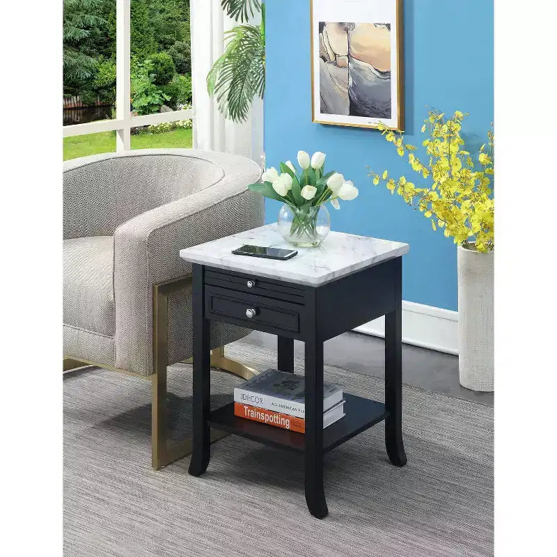 HomeStock Table d'appoint rectangulaire en bois 1 pièce